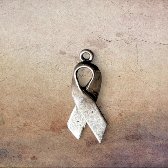 Jewelry - Sterling Silver 925 Awareness Ribbon Pendant Charm Small Minimalist